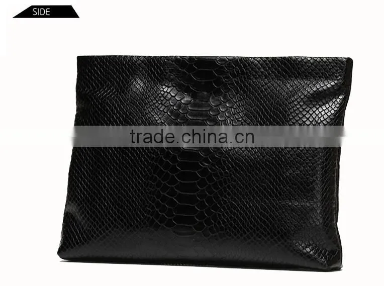 Fashion Genuine Cow Leather Python Pattern Lady Clutch Bag Purse for men