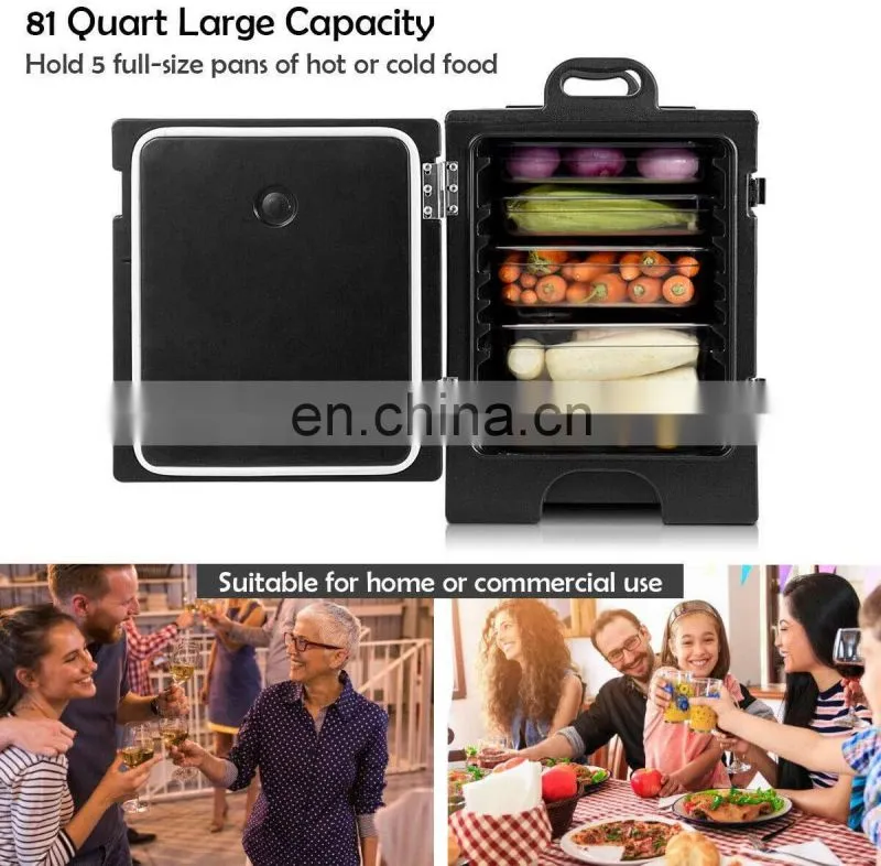 Loading Insulated Food Pan Carrier Full-size Pan Food-grade LL DPE Material Portable Food Warmer with Fastener Polyurethane Foam