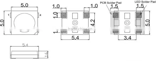 Hot new products 3535 rgb black-faced multicolor smd led