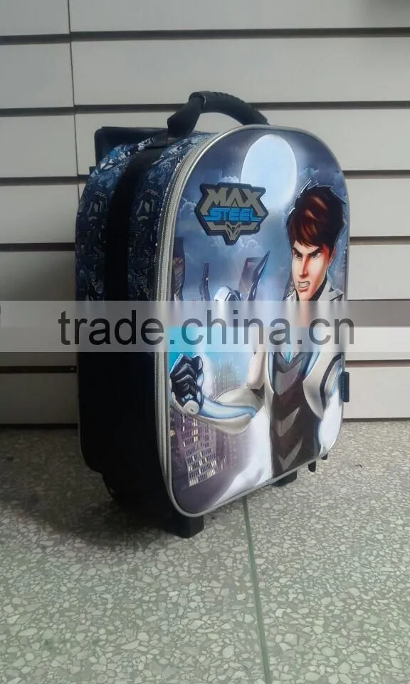 Boys girls pull bag for school with wheels