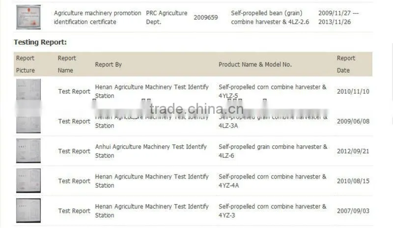 4LZ-6 farm wheat bean harvest machine
