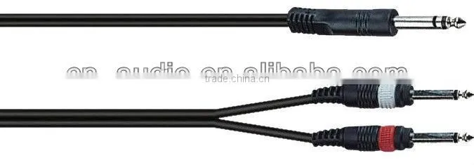 10FT RCA Plug To 1/4 Inch Male Plug Y XLR Splitter With Black Color YC009-10FT