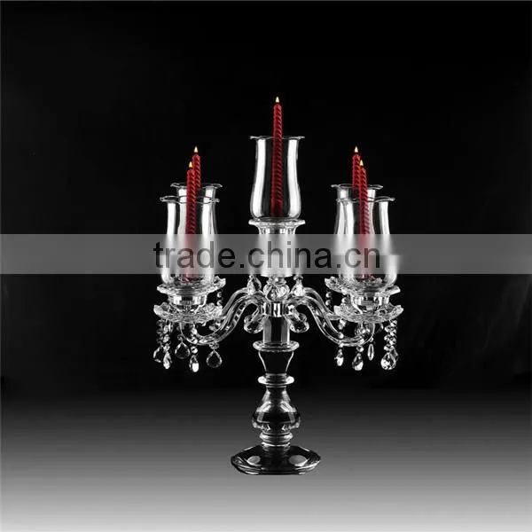 5 arms crystal candlestick for home decoration