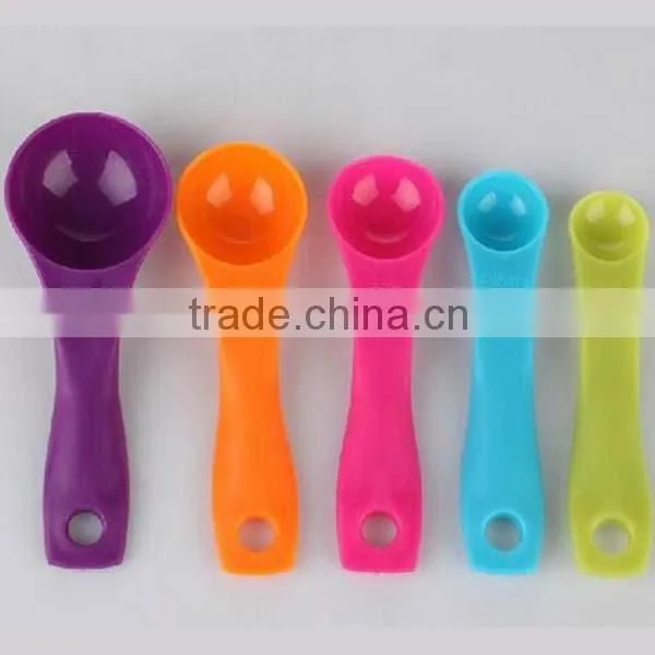 Wholesale measuring spoon set colorful ABS set of 5pieces measuring spoons teaspoon baking tools spoon set