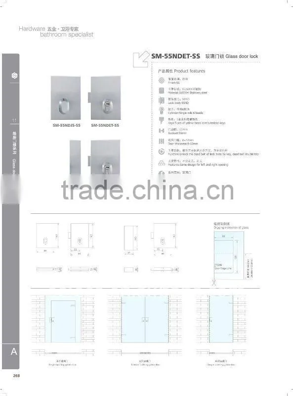 glass door lock