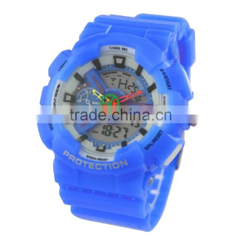 LP1369 Cheapest digital with 3 hands movement pu bracelet male watch
