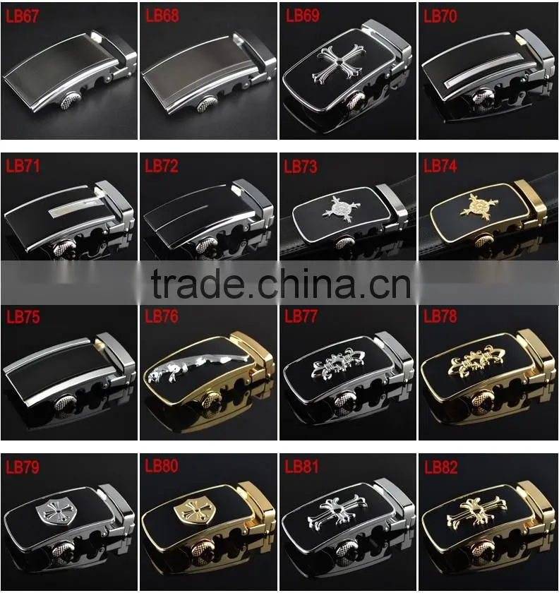 Fashion Cowhide Waistband Men's Automatic Buckle Full Grain Leather Belt
