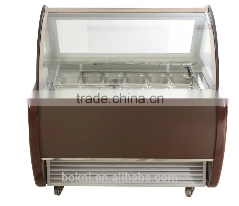 luxurious ice cream showcase for hard ice cream