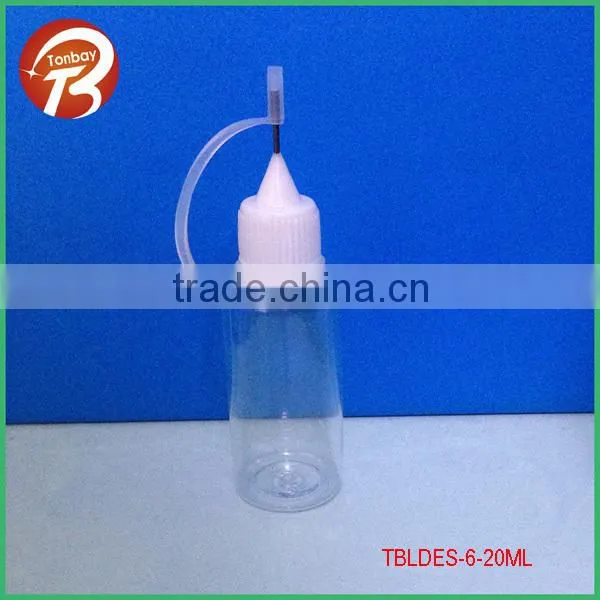 5ml plastic e liquid/juice/cigarette container with stainless steel tip and silicon cover TBLDES-6