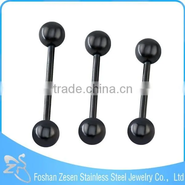 Stainless steel body jewelry black anodized ball 14G cheap piercing tongue rings