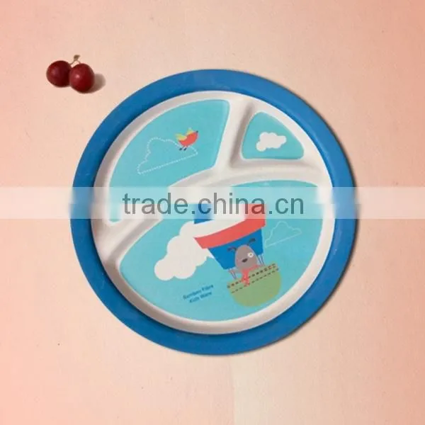 high quality cow bamboo fibre kids plates