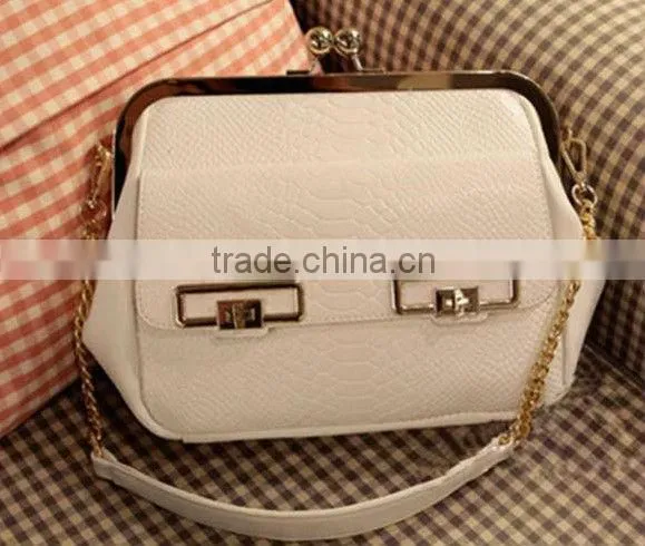 hot sale fahion different colors crocodile metal frame handbags