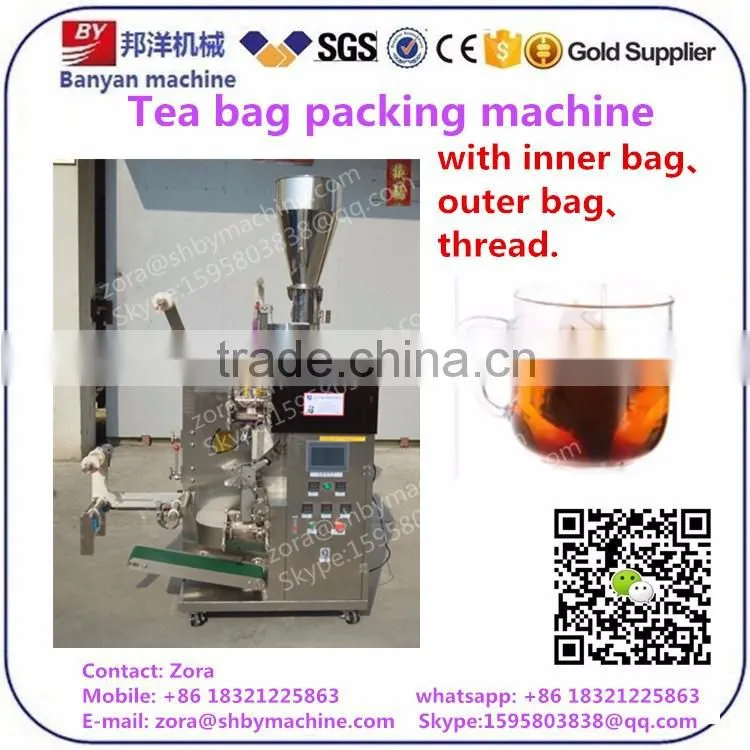 Shanghai manufacturer Automatic tea bag with string and tag packing machine