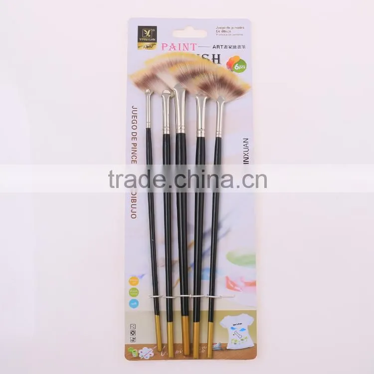 Wholesale 5pcs Set Fan Shape Wooden Handle Artsit Paint Brush