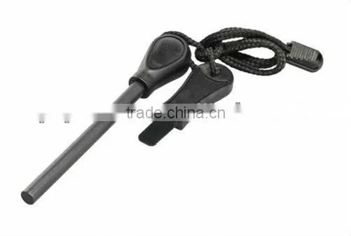 wood round handle fire starter with rod stick