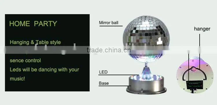 LED rotating table style mirror ball