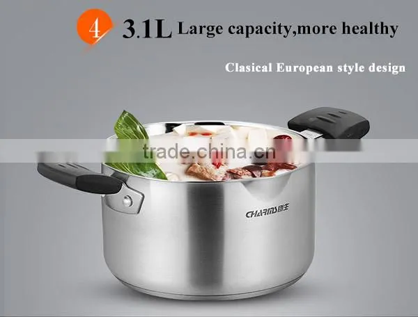 Induction PP handle cooking pots stainless steel stock pots