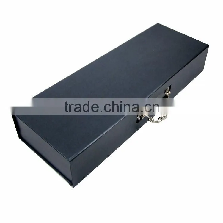 Factory Wholesale Hard Paper Folding Wine Gift Box With Handle .