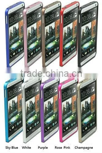 New Ultra Thin 0.7mm Aluminum Alloy Bumper Mobile Phone Case Cover Fits For HTC ONE M7