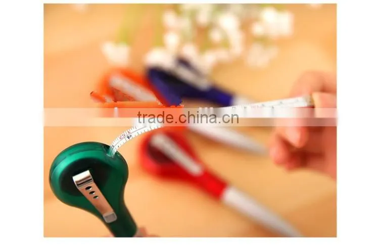 Promotional multiple use pen with ruler , Measuring tape ballpoint pen