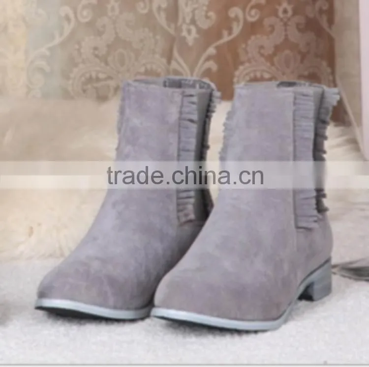 2015 new design ladies leather warm boot for woman manufacturer supplier