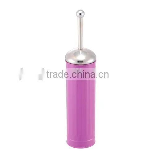 galvanized metal round toilet brush with holder with plastic brush