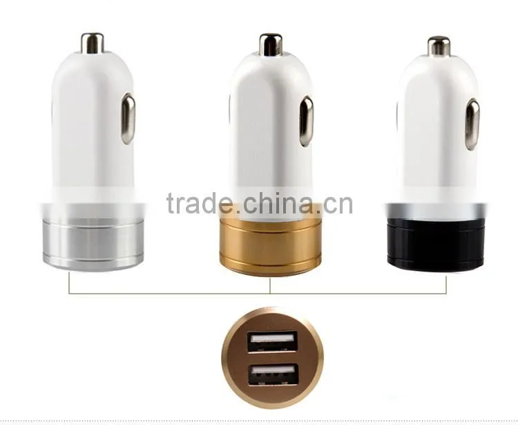Custom car charger adapter portable car charger dual usb for mobile phone