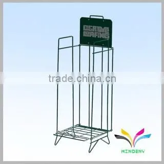Out door stand metal newspaper stand with wheels
