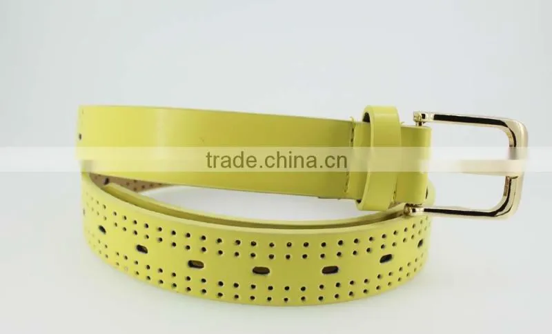 HOT 1 inch Women fashion summer dresses belt with colorful leather buckle in summer china Factory