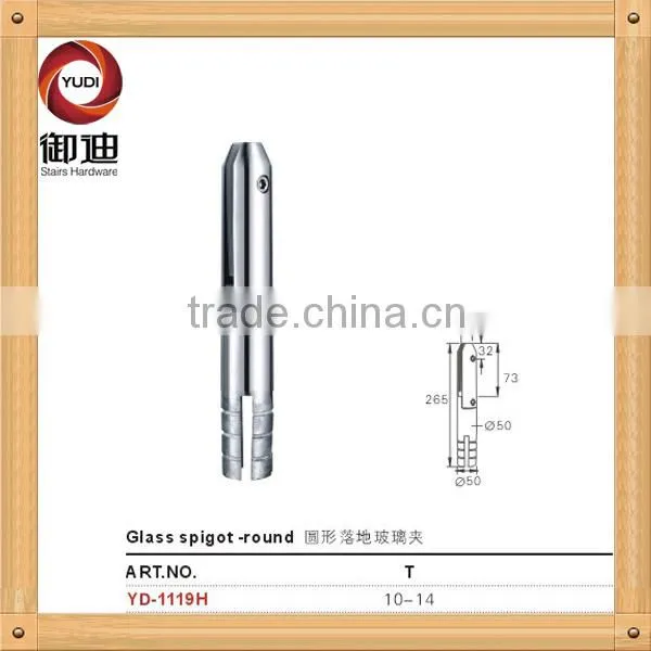 framless glass spigot for outdoor swimming pool balustrades