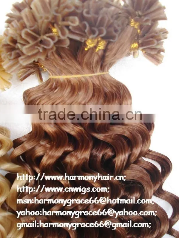 TOP remy HOT selling 1# cheap nail tips hair extension