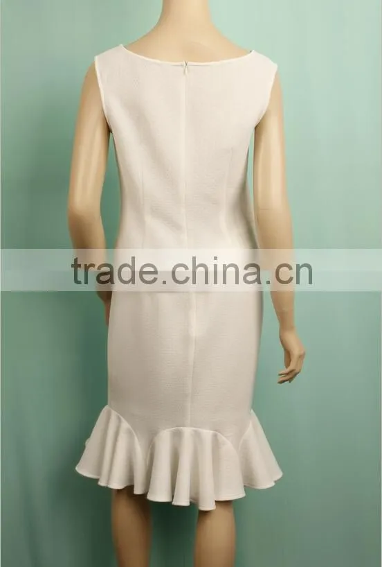 2016 new style plain dyed white color ladies office skirt suit,office women office wrap skirt suit