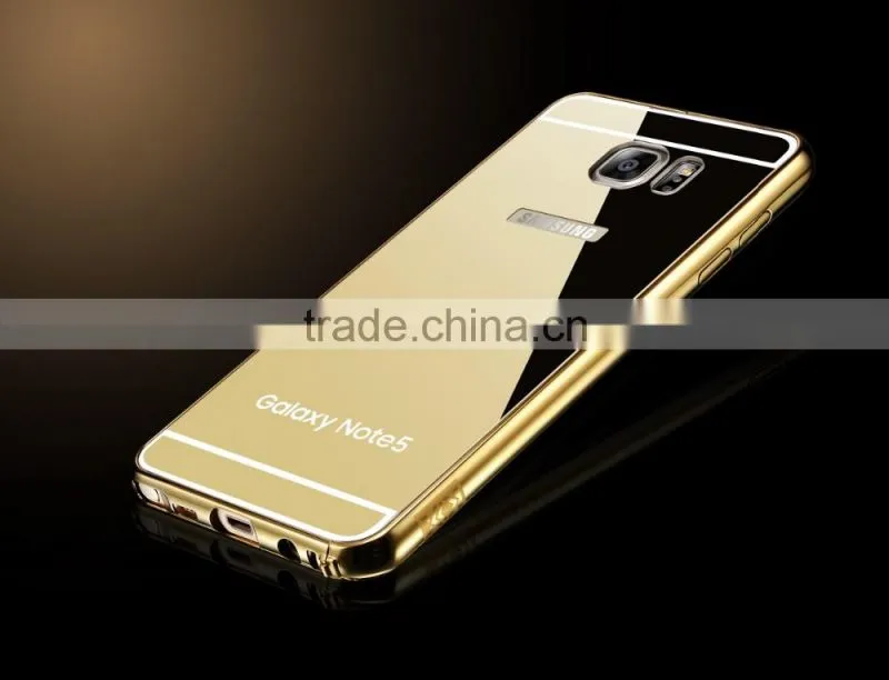 High Quality Aluminum Mirror Bumper Cell Phone Case For Samsung Galaxy Note 5 Mirror Case