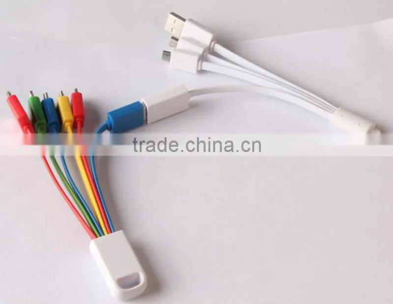 3 in 1 cable and 5 in 1 cable different color choice PVC cable with sample shape and logo