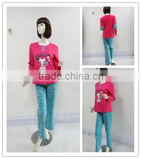 Exclusive custom cute cat warm pajamas women