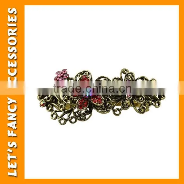 PGHD0333 High quality elegant vintage style metal hair jewelry ornaments accessory colorful flower hair clips