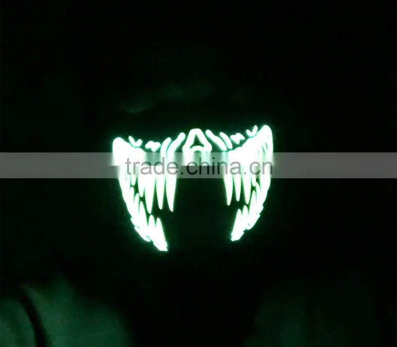 Monster Teeth sound controlled EL mask for party
