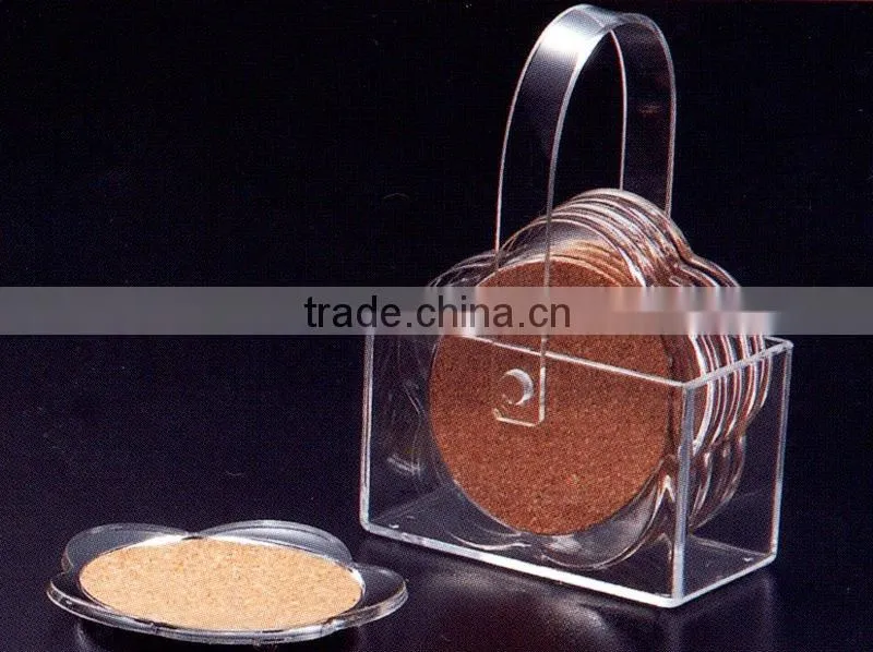 Acrylic Single Cocktail Napkin Cup Pad /Coasters/Mat with Holder