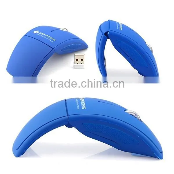 wireless 2.4ghz usb folding mouse with oem printing