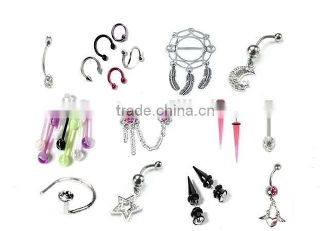 Charming Magnetic Red Full-jewelled Unique Fancy Eyebrow Rings Body Piercing Jewelry