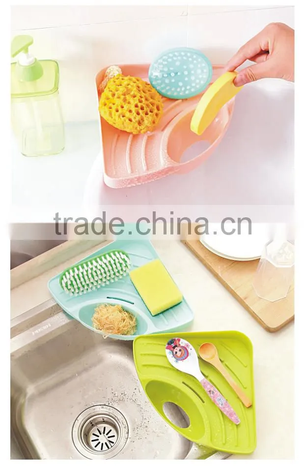 Free sample 2016 Hot sale triangle style kitchen sponge holder