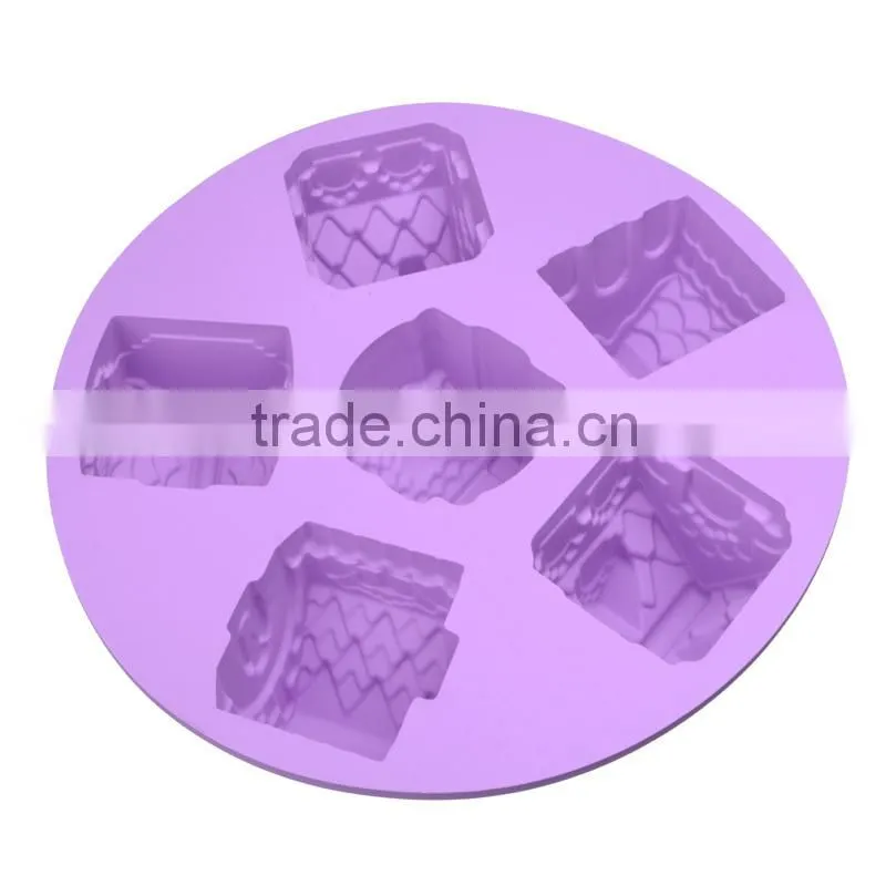 2015 New Style Hot Sale 3D Silicone house shaped cake mold