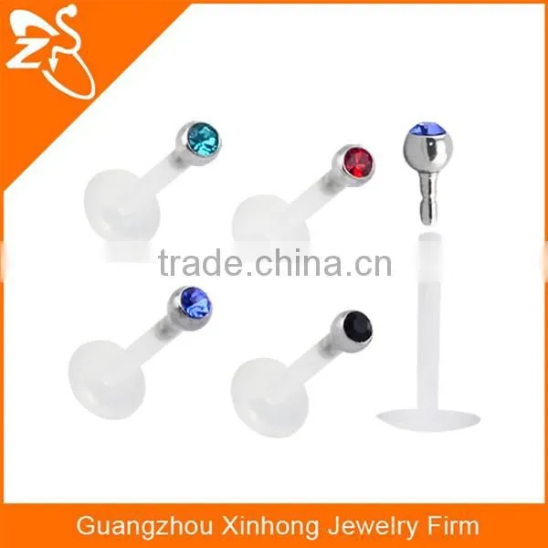free sample bioflex labret stud bioplastic custom labret piercing jewelry