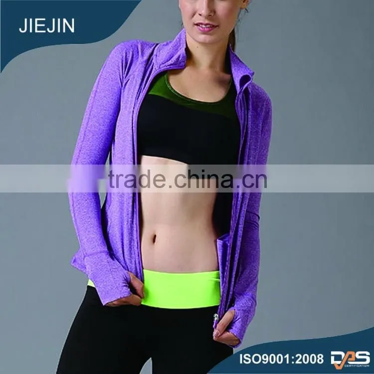 2016 fashion custom women yoga jacket sports jacket