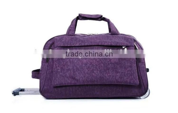 China Heavy Duty Polyester Purple Trolley Travel Bags LXB012