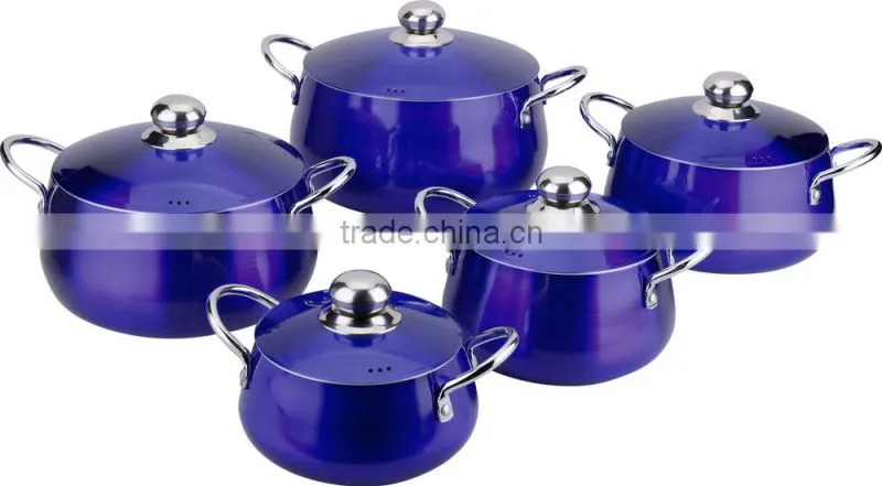 ALUMINUM DURABLE RED COLOR BELLY SHAPE CASSEROLE SET WITH ALUMINUM LID