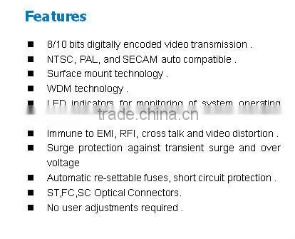 8 Channel Fiber optical Video converter