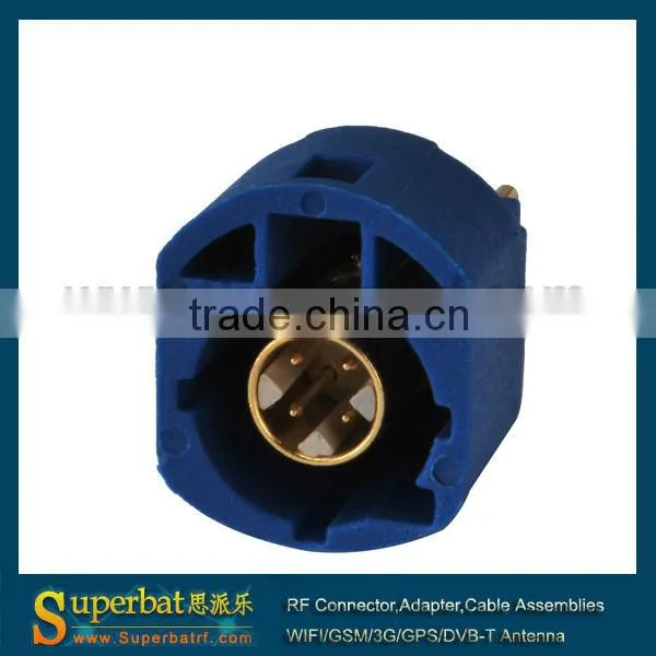Fakra Connector PCB mount Straight 4 Contact pin for Blue GPS