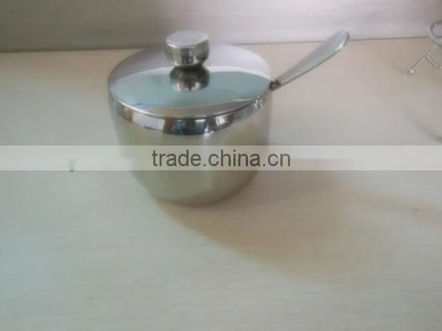 Stainless steel S/S Sugar Bowl/salt bowl/ with spoon