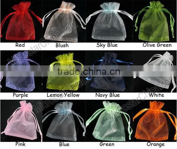 7x9cm Wholesale Drawable Red Small Organza Bags Favor Christmas Gift Wedding Organza Bag